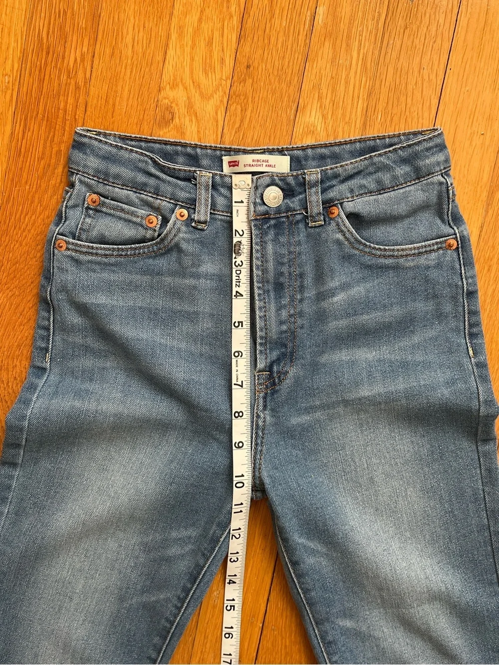 Levi’s Ribcage Ankle Straight Big Girls Denim Jeans Medium Wash Size 12